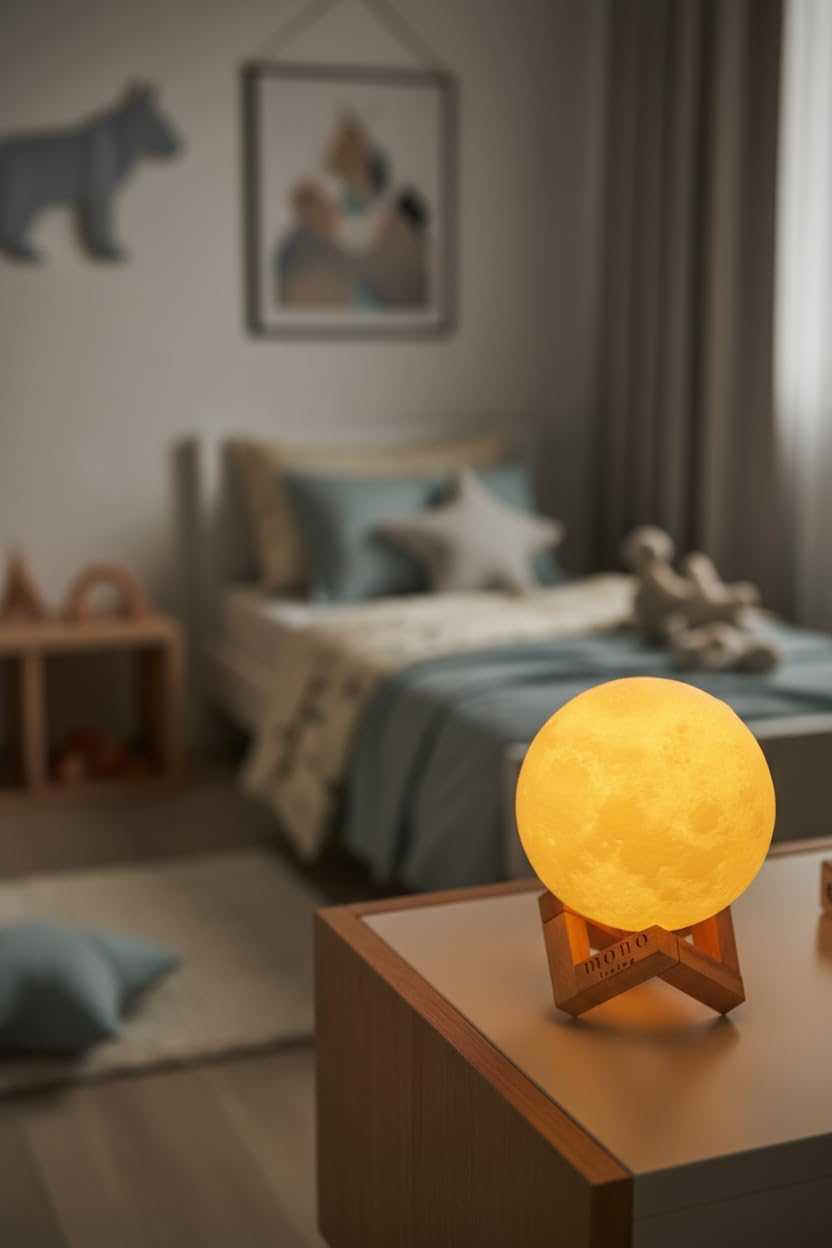 Rechargeable 3D Moon Lamp – Decorative LED Night Light