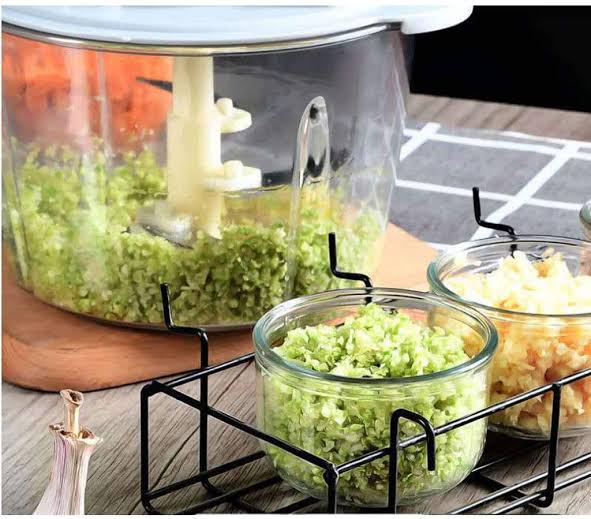 1500ml Manual Food Chopper – 3-Blade Kitchen Vegetable Chopp