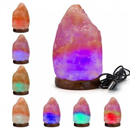 7-Color USB Salt-Style Lamp – Decorative LED Night Light