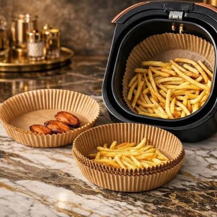 50-Piece Air Fryer Paper Liners – Disposable Non-Stick Cooking Sheets