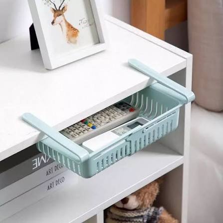 Adjustable stretchable fridge drawer organizer basket