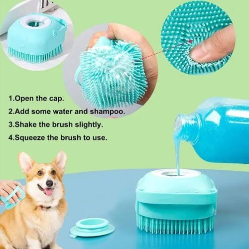 Self-cleaning push-button pet grooming brush