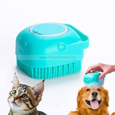 Self-cleaning push-button pet grooming brush