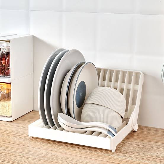 Foldable Dish Plate Drying Rack Organizer Drainer Plastic